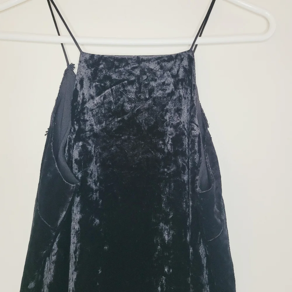 Wayf Velvet Top Womens Medium Black Sexy Lace Fall Wednesday Adams Classy Chic - Picture 5 of 10